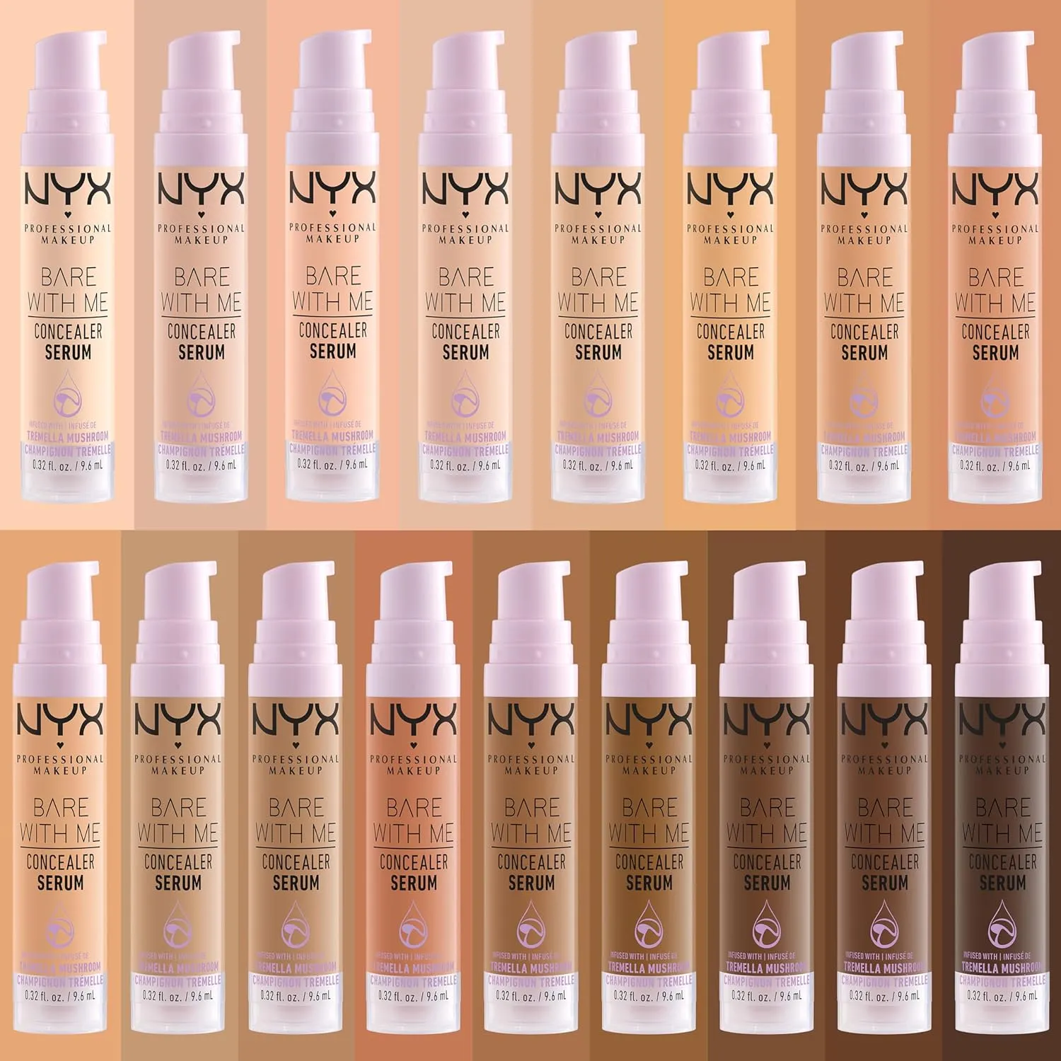 NYX PROFESSIONAL MAKEUP Bare With Me Concealer Serum, Up To 24Hr Hydration - Medium Golden