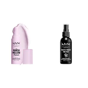 NYX PROFESSIONAL MAKEUP Marshmellow Smoothing Primer, Vegan Face Primer, 10-In-1 Skin Benefits & Makeup Setting Spray - Matte Finish, Long-Lasting Vegan Formula