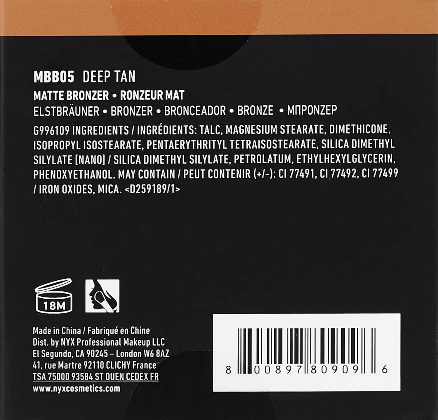 NYX PROFESSIONAL MAKEUP Matte Bronzer, Deep Tan