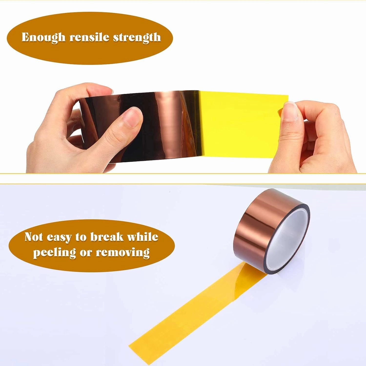 Outus 2 Rolls Heat Sublimation Tape High Temperature Transfer Tape Heat Resistant Polyimide for Electronics 3D Printers DIY Crafts(Dark Brown,50 mm Wide)