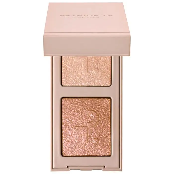 P4TRICK.TA - Major Dimension Eye Illusion Eyeshadow Duo - Color: Talk To My Team (champagne sparkle with pink flip pearl - copper sparkle with pink flip pearl)