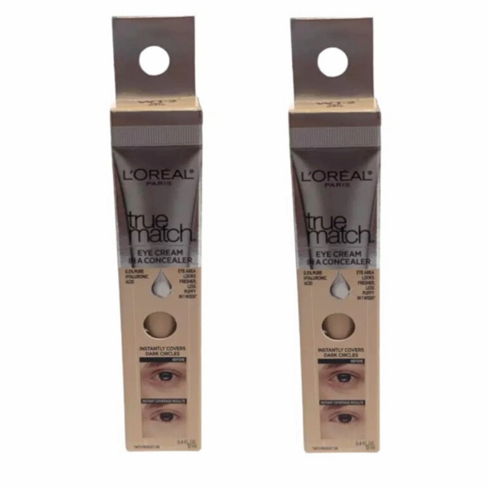 Pack of 2 L'Oreal Paris True Match Eye Cream In A Concealer, Fair w1-2