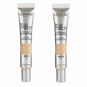 Pack of 2 L'Oreal Paris True Match Eye Cream In A Concealer, Fair w1-2