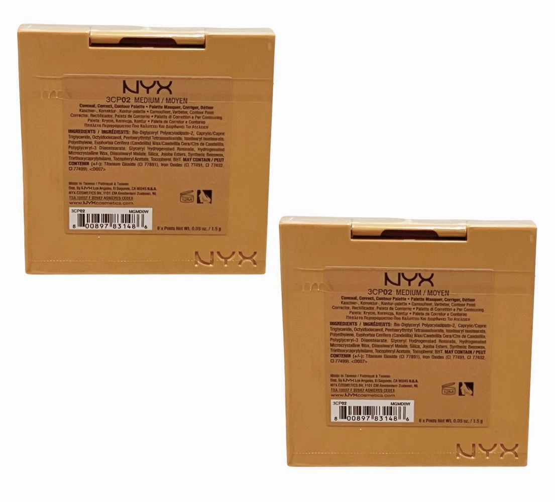 Pack of 2 NYX Conceal Correct Contour Palette, Medium 3CP02