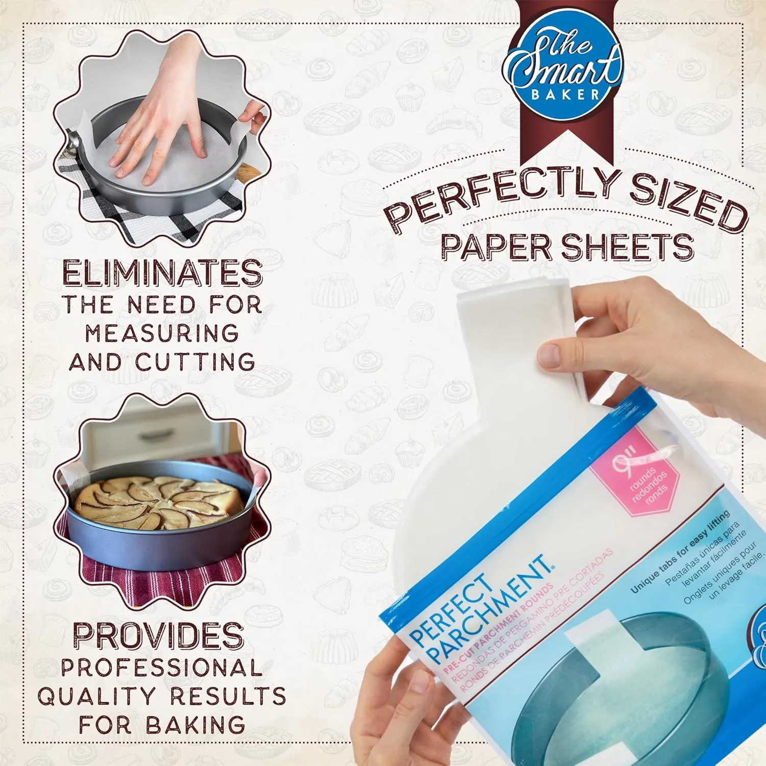 Parchment Paper Sheets for Baking: Oven Safe Parchment Paper, Brown Parchment Sheets, Bakery Quality Baking Paper for Perfect Results, High Temperature, Cooking Sheets, 24 Count, 9 Inch Square