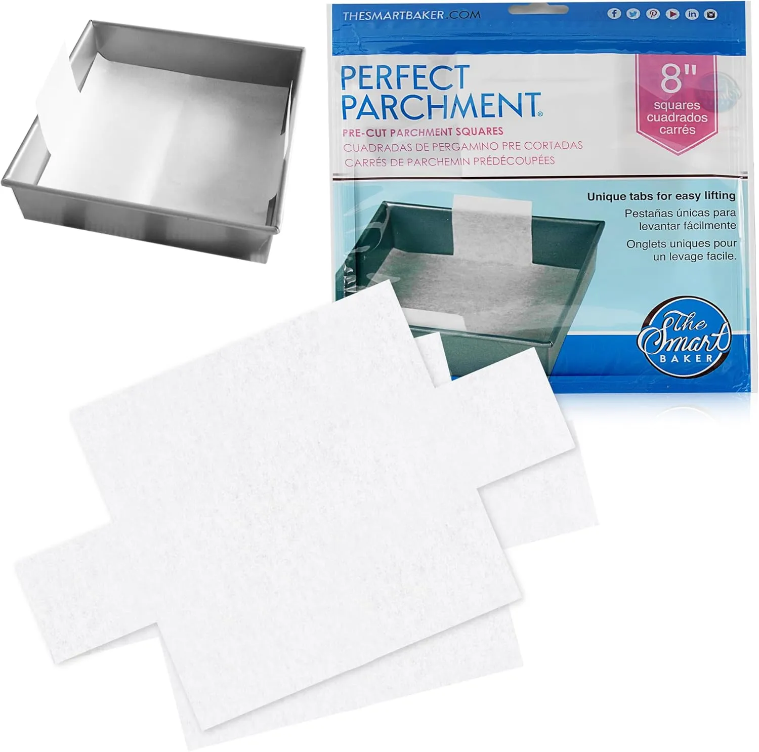 Parchment Paper Sheets for Baking: Oven Safe Parchment Paper, Brown Parchment Sheets, Bakery Quality Baking Paper for Perfect Results, High Temperature, Cooking Sheets, 24 Count, 9 Inch Square