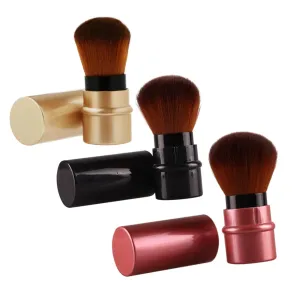 PartyKindom Foundation Brush Set 3pcs Retractable Makeup Brush Portable Beauty Tools Mineral Blending Comfortable to Use Nylon Wool Plastic
