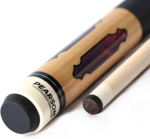 Pearson Cues League Series Pool Cue Stick - 18-21 oz, 58" Maple Wood Pool Cue with Leather Grip, Stainless Steel Joint, Low-Deflection Shaft | Tournament-Ready Professional Billiard Cue, 18oz, Brown
