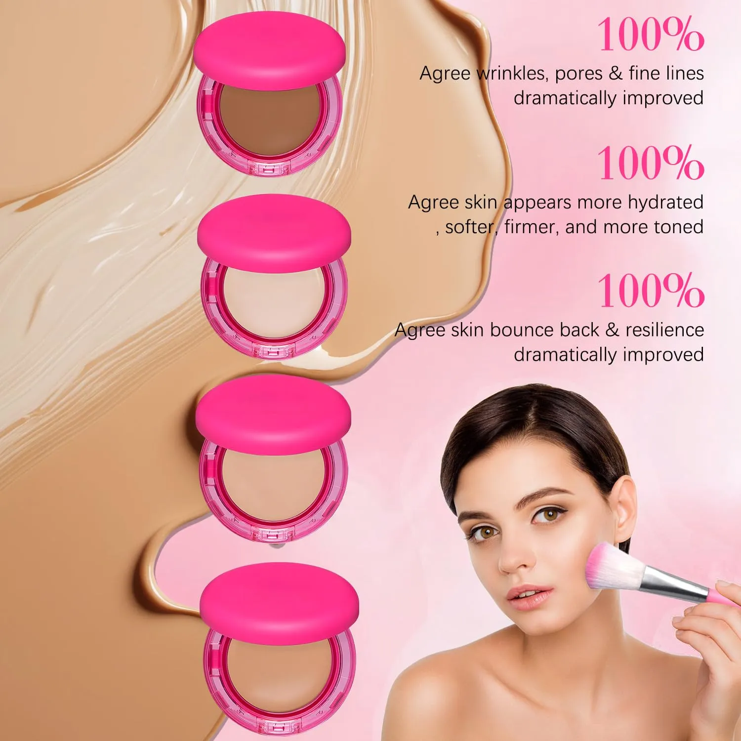 Peptide Bounce Foundation – Hydrating, Age-Defying Foundation for Mature Skin And All Skin Types, Vegan, Clean, Natural, Medium Buildable Coverage, Satin Finish (Light/Medium)