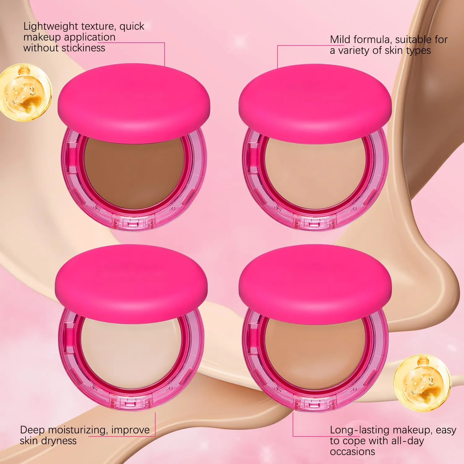 Peptide Bounce Foundation – Hydrating, Age-Defying Foundation for Mature Skin And All Skin Types, Vegan, Clean, Natural, Medium Buildable Coverage, Satin Finish (Light/Medium)