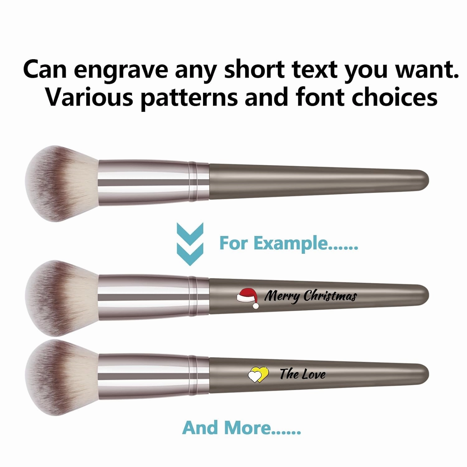 Personalized Gift Custom Makeup Brush Set with Custom Brush Bag, 15 Pcs Premium Synthetic Personalized Makeup Brushes Foundation Eyeshadow Brush Powder Blush Concealers Brush Set(Champagne)
