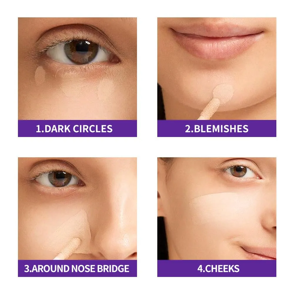 pistro Double-Ended Concealer Stick, Full Coverage Liquid Makeup for Blemishes, Dark Spots, and Acne Scars, Long-Lasting, Lightweight, 7.5ML (2Pcs-# 03 IVORY NUD)