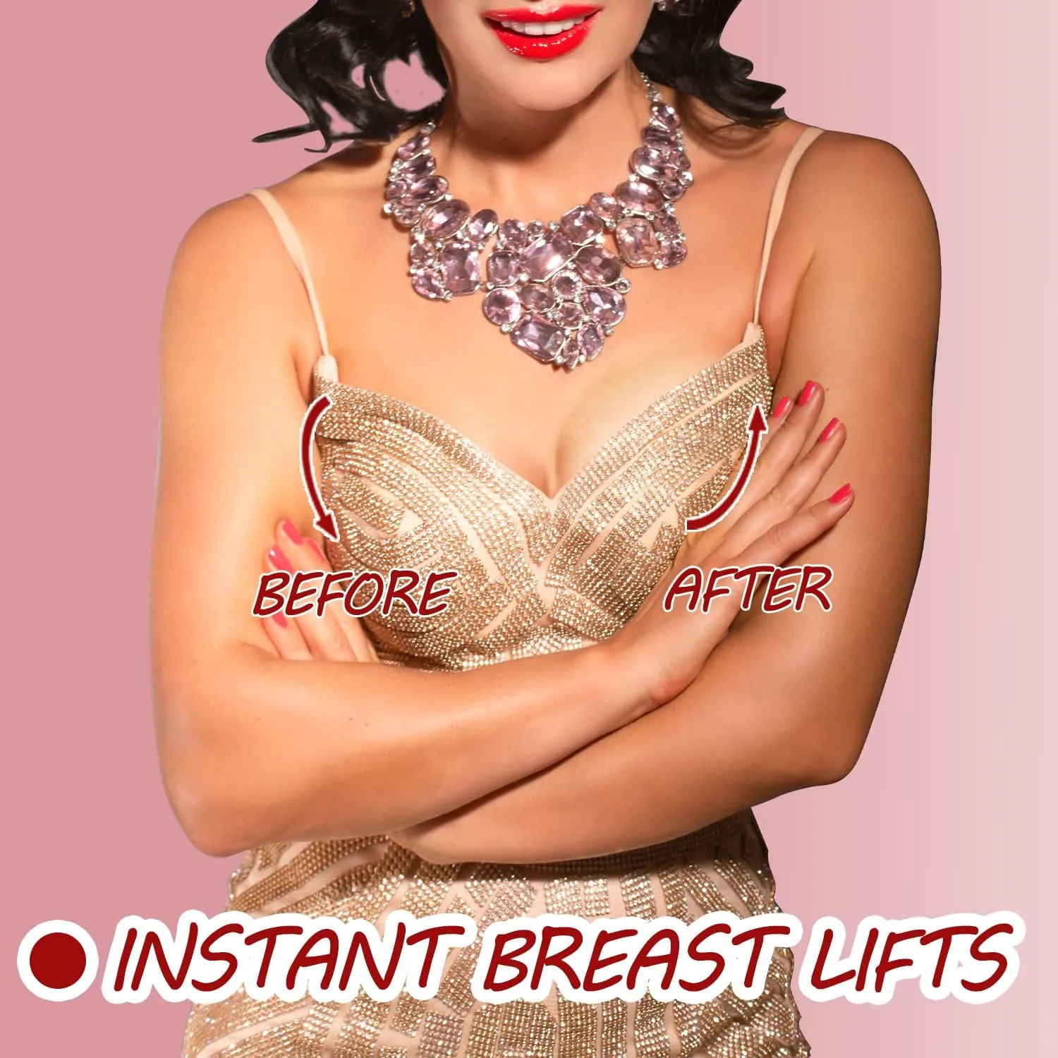 Plus Size Boob Tape 6 inch, Big Boobtape for Breast Lift D-G Cup Push Up, Breast Lift Tape for Large Breasts, Bra Tapes Lift with 2 Reusable Nipple Covers 10 Satin Nipple Pasties Brown