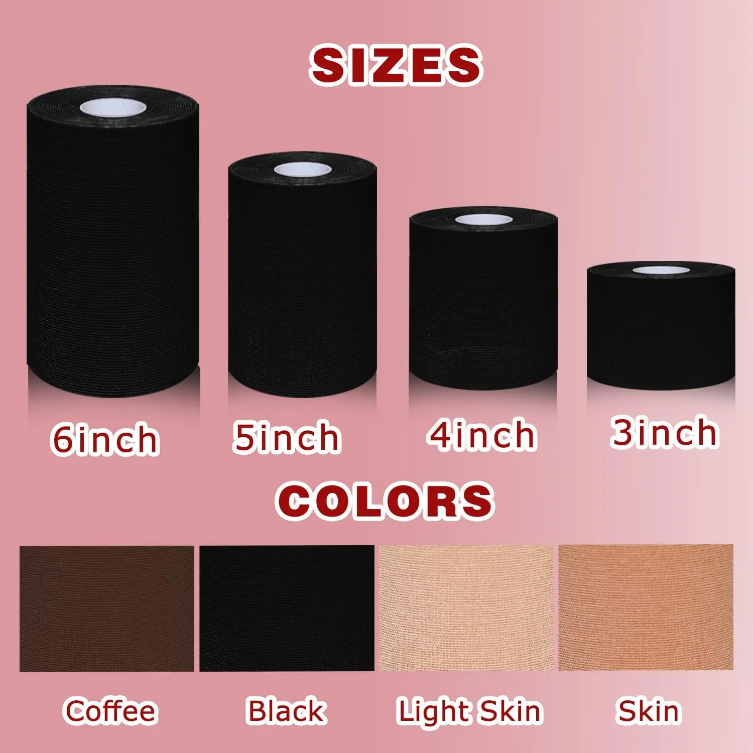 Plus Size Boob Tape 6 inch, Big Boobtape for Breast Lift D-G Cup Push Up, Breast Lift Tape for Large Breasts, Bra Tapes Lift with 2 Reusable Nipple Covers 10 Satin Nipple Pasties Brown