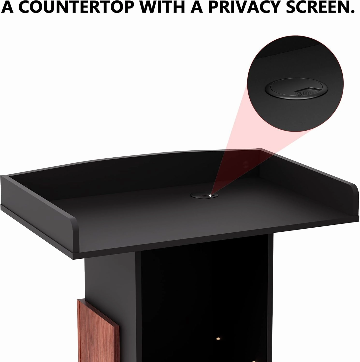 Podium Stand,Wood Podium,12MM Particle Board,Stable Pulpit with Storage,Mic Stand Space,Easy Installation Wooden Lectern for Restaurants,Churches,Seminars and Schools (Normal)