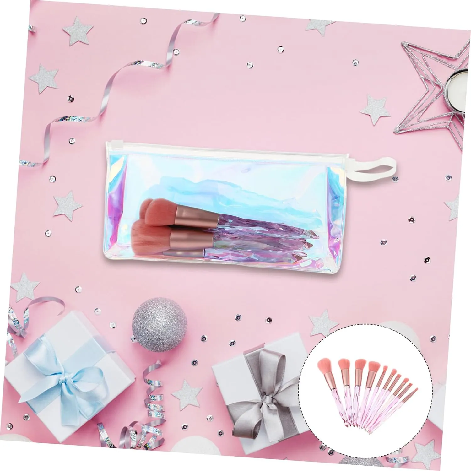Professional Makeup Brush Set 10-piece Crystal Handle Set Face Powder Eye Shadow Foundation Brushes Soft Smooth Densely Packed for Cosmetics Applications