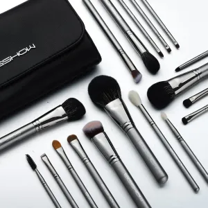 Professional Makeup Brush Set, EIGSHOW High End Makeup Brushes for Foundation Powder Blending Blush Bronzer Eyeliner Eyeshadow with Case (PRO 18pcs Grey)