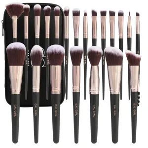 Professional Makeup Brush Set with Bag, 21 Piece Makeup Brush Set Premium Foundation Blending Face Powder Blush Concealer Eyeshadow Brush
