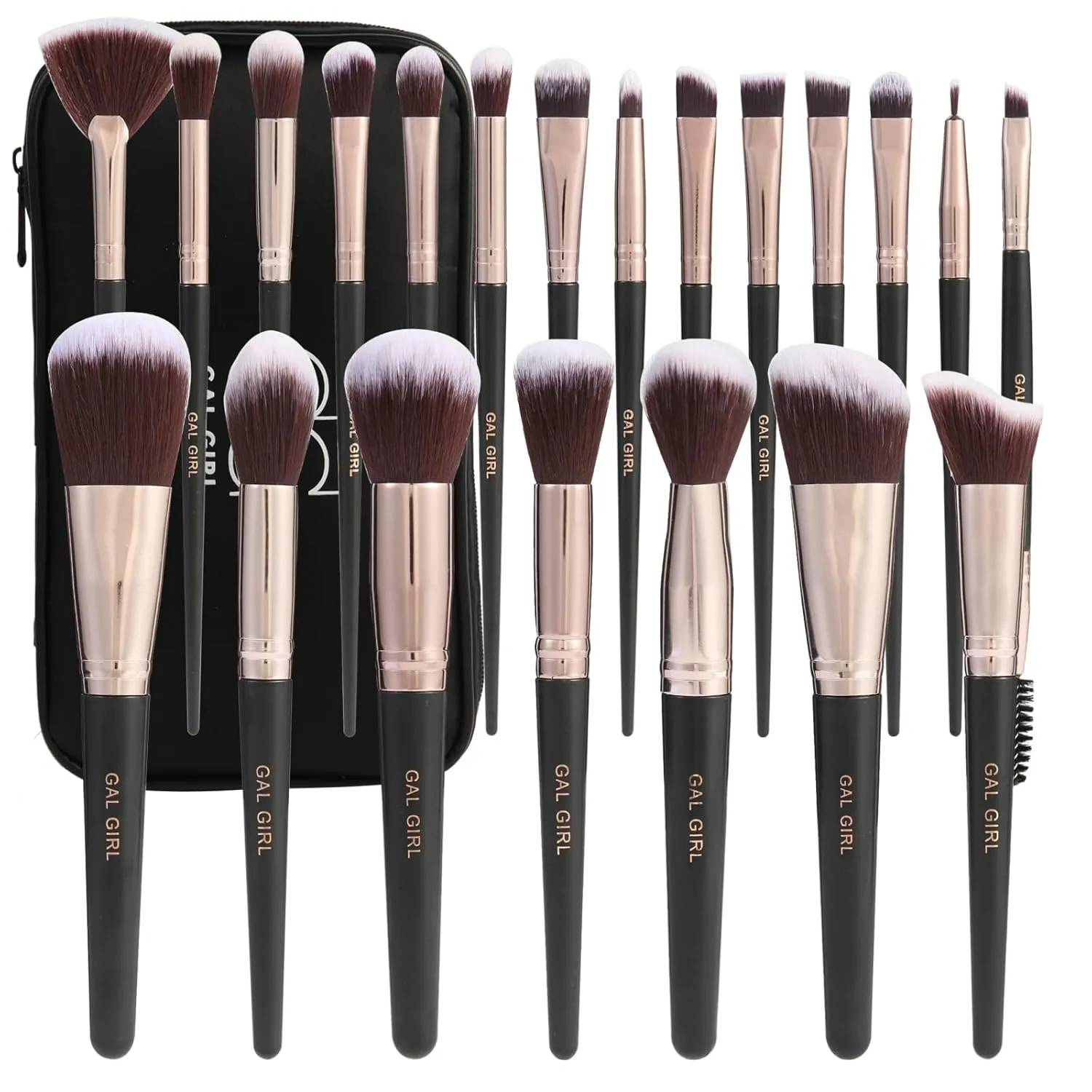 Professional Makeup Brush Set with Bag, 21 Piece Makeup Brush Set Premium Foundation Blending Face Powder Blush Concealer Eyeshadow Brush