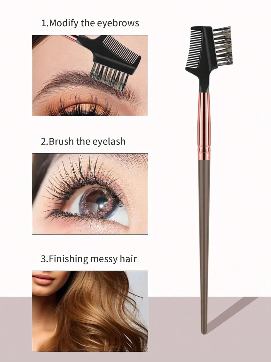 Professional Makeup Brush Set with Brush Cleaner, 15 Piece Rose Gold and Black Brushes with Beauty Sponges and Cleaning Mat (15 pieces - brown)