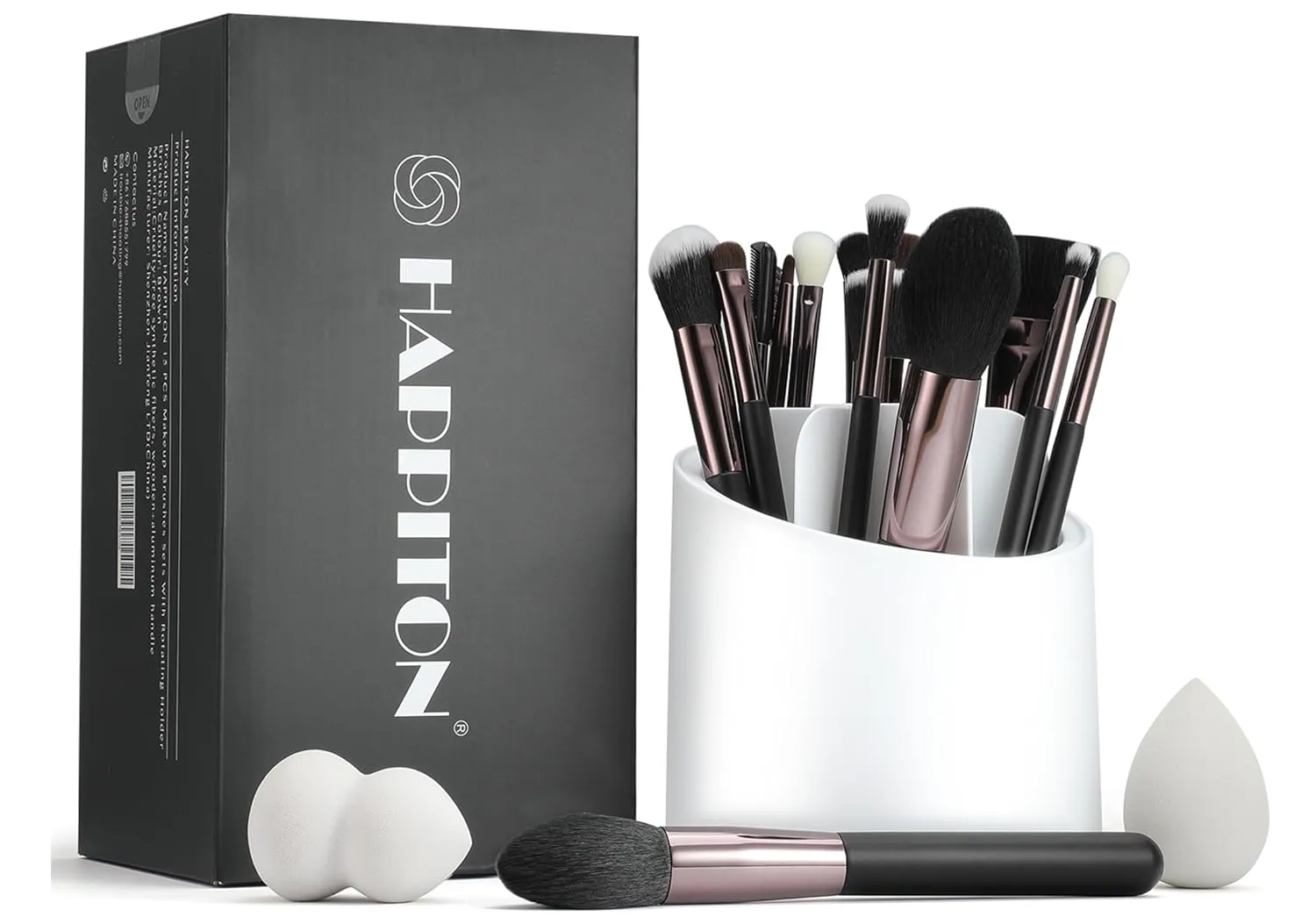 Professional Makeup Brushes Set 17PCS Beauty Tool Kits for Eye Face Foundation Blender Concealer Makeup Brush With Rotating Holder