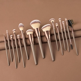 Professional Makeup Brushes, 15Pcs Makeup Brush Set Premium Synthetic Powder Foundation Contour Blush cosmetic tools
