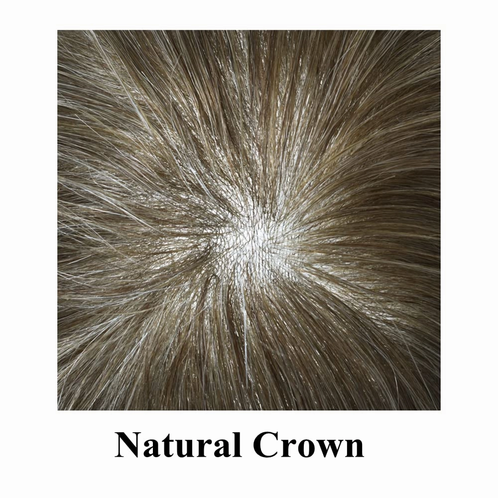 PU Skin Toupee for Men European Human Hair Pieces for Men Hair Replacement System 10x8 Inch 0.06MM Ultra Thin Skin V-Looped Mens Toupee Hair Units (100% Light To Medium Density, 1B50# Natural Black With 50% Gray)