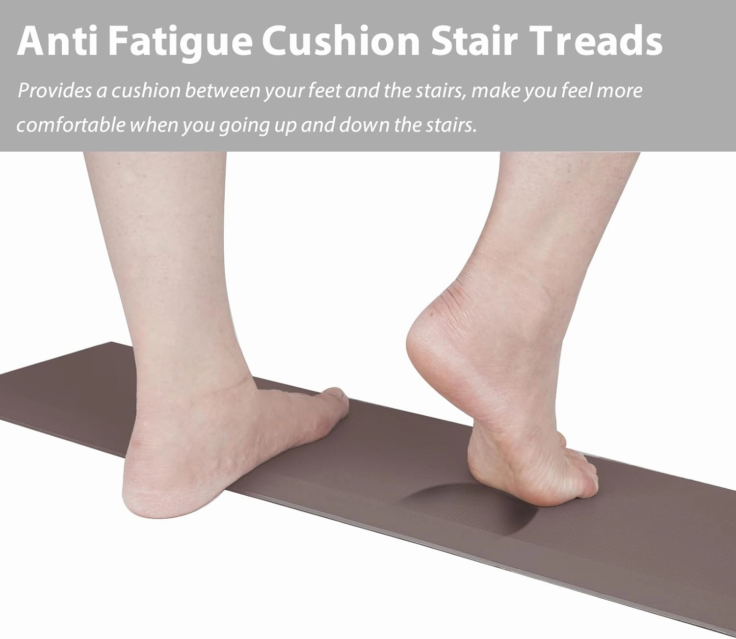 PURE ERA Non-Slip Stair Treads, Washable Stair Mat, 8" x 30" Staircase Step Treads Foam Stair Pads, Tape Free Durable Stair Treads for Wooden Steps, Easy to Clean (12Pieces, Brown)