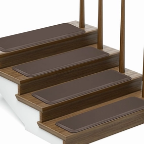 PURE ERA Non-Slip Stair Treads, Washable Stair Mat, 8" x 30" Staircase Step Treads Foam Stair Pads, Tape Free Durable Stair Treads for Wooden Steps, Easy to Clean (12Pieces, Brown)