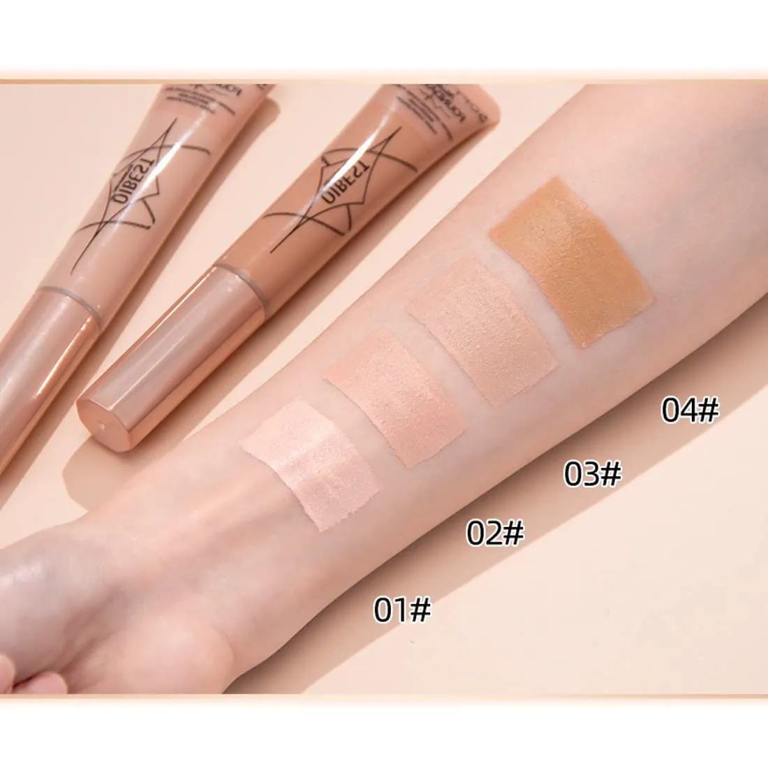 QiBest Air Cushion Waterproof liquid foundation Fully Covers Black Eyes concealer Matte Covers Invisible Pores Long term Natural Moisturizing Pure Essence Zero Cruel Women's Face Makeup Smooth and Light (C)