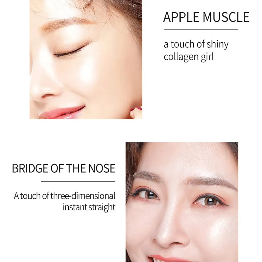 QiBest Highlighting Pressed Powder Diamond Pearl Sparkle Mashed Potatoes Brightening, Contouring, Toning, Fashion Cosmetics Professional Foundation (E)
