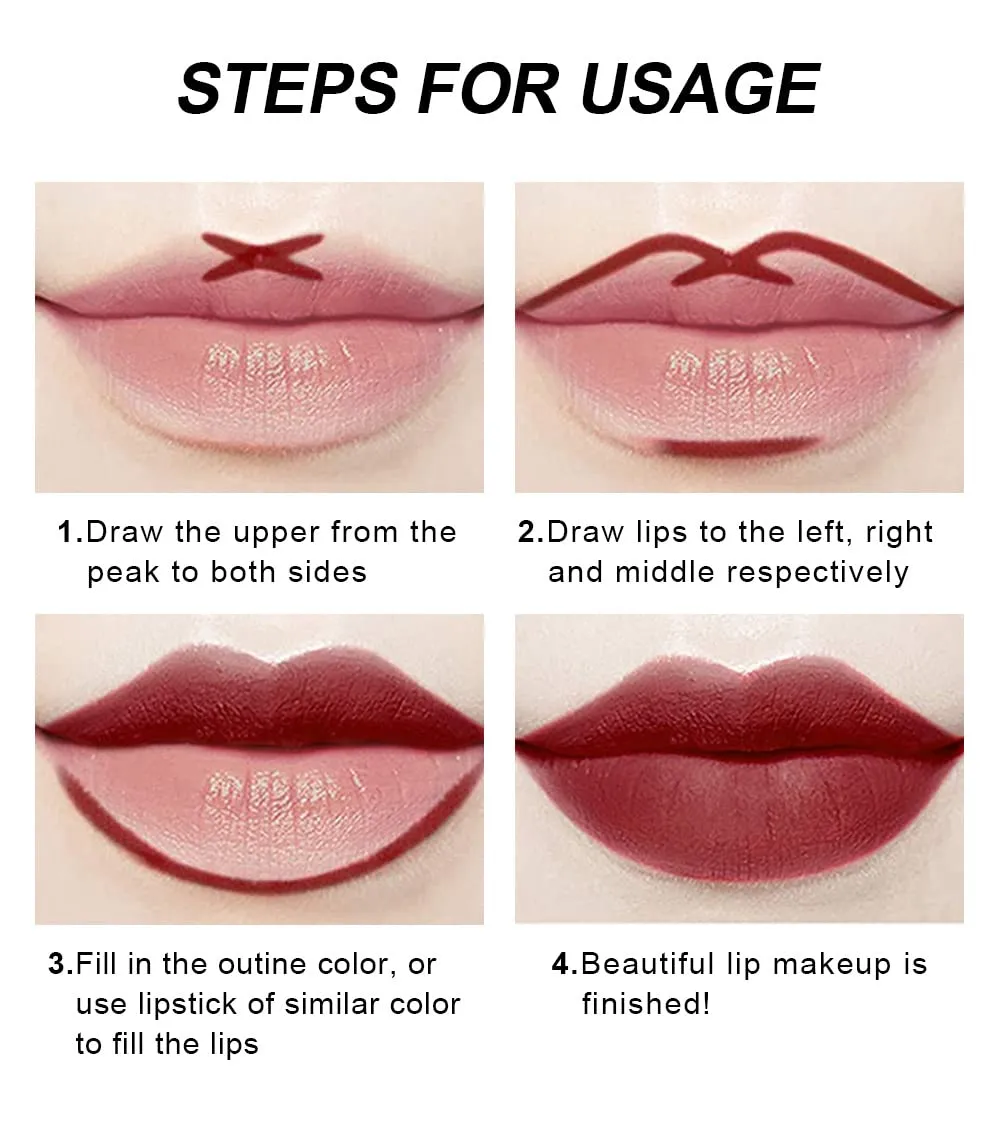 QiBest new non-stick cup non-fading multi-color lip gloss gift set retouching moisturizing non-sticky nude lipstick liner matte liquid long-lasting color lipstick high-efficiency high-gloss (green)