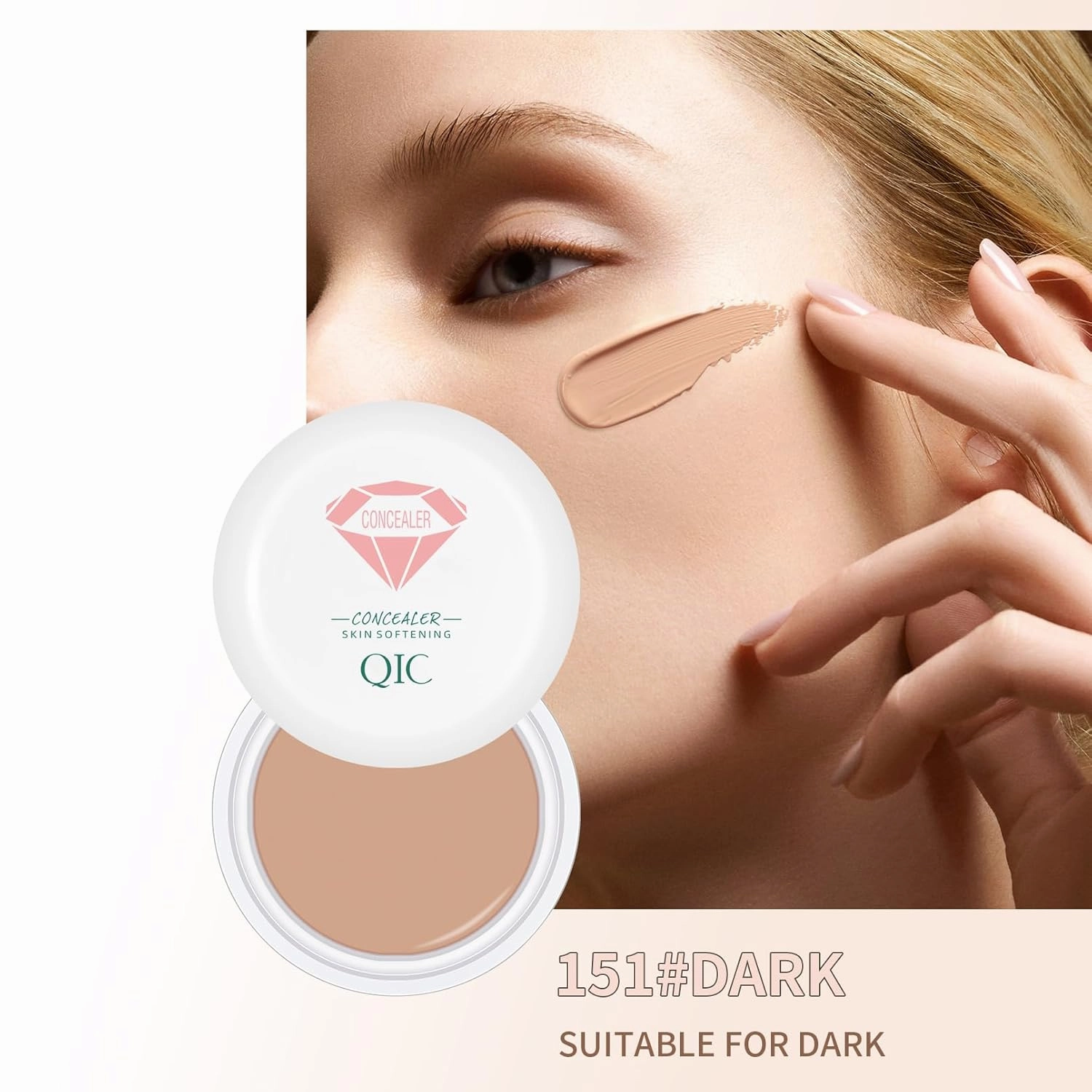 QIC Full Coverage Concealer Cream,Undereye Corrector Conceal for All Skin Tones, Hides Scars,Dark Spots,Waterproof Long-Lasting Hydrating Concealer for Women (140, 1.41 Fl Oz)
