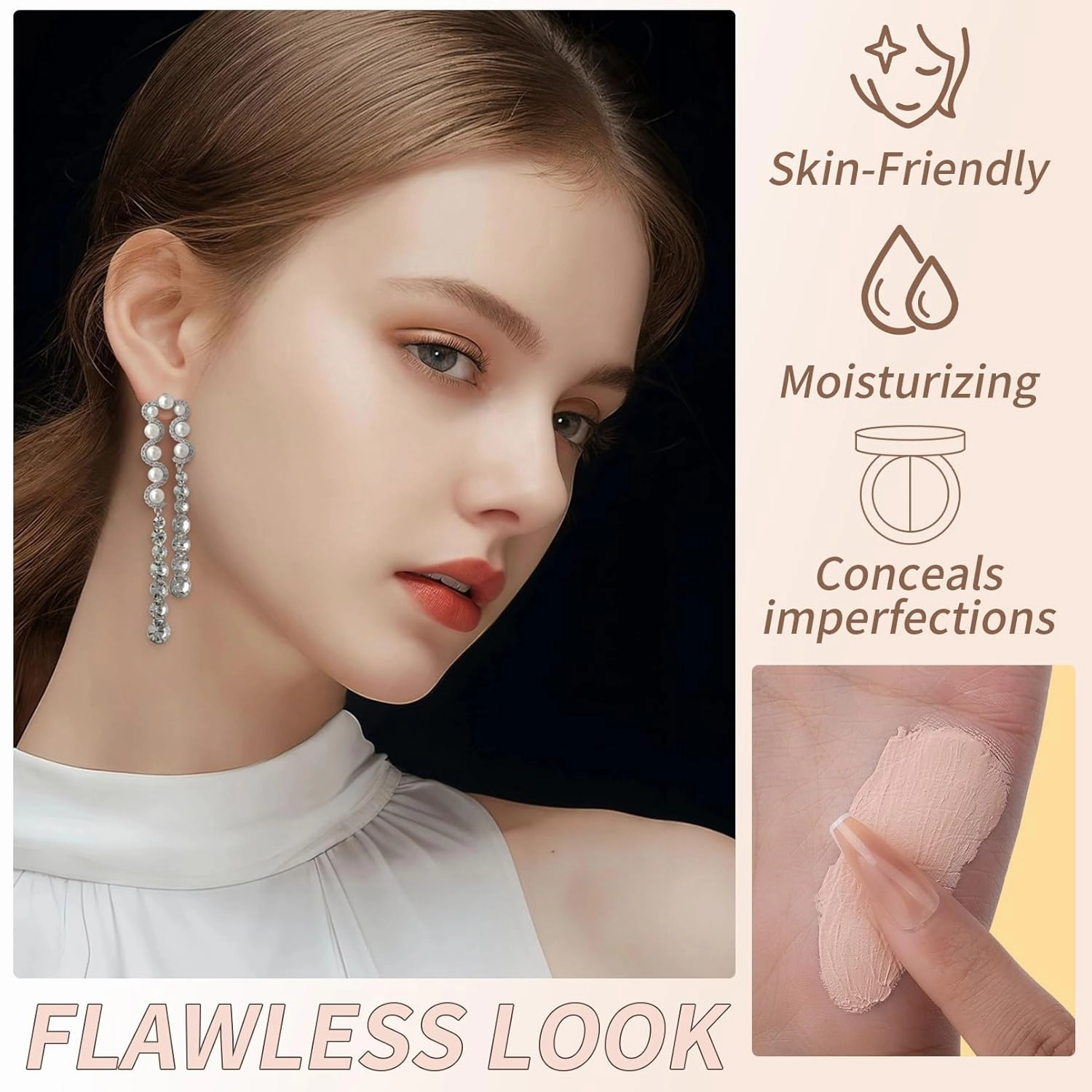 QIC Full Coverage Concealer Cream,Undereye Corrector Conceal for All Skin Tones, Hides Scars,Dark Spots,Waterproof Long-Lasting Hydrating Concealer for Women (140, 1.41 Fl Oz)