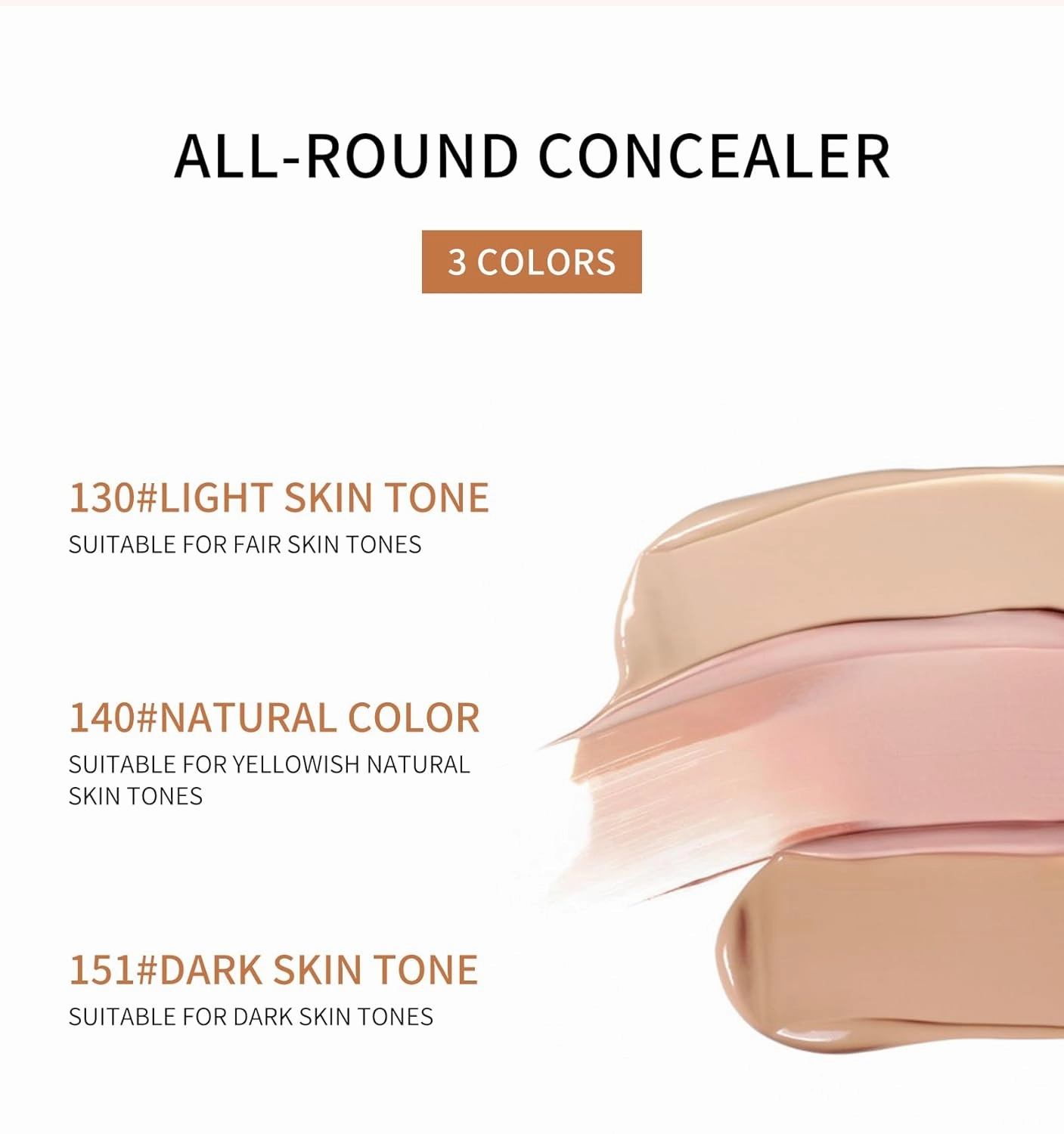 QIC Full Coverage Concealer Cream,Undereye Corrector Conceal for All Skin Tones, Hides Scars,Dark Spots,Waterproof Long-Lasting Hydrating Concealer for Women (140, 1.41 Fl Oz)