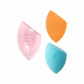 Real Techniques Limited Edition Chic Dreams Sponge Kit, Makeup Blending Sponges For Matte Or Dewy Skin, Foundation Sponges & Travel Case, Buildable Coverage, Latex-Free, 3 Piece Gift Set