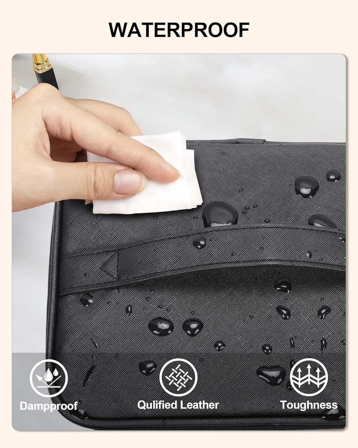 Relavel Foldable Makeup Bag, Large Travel Makeup Bag with Compartments, Portable Cosmetic Bag Organizer for Women, Roomy Make Up Bag with Dividers for Toiletries Cosmetics