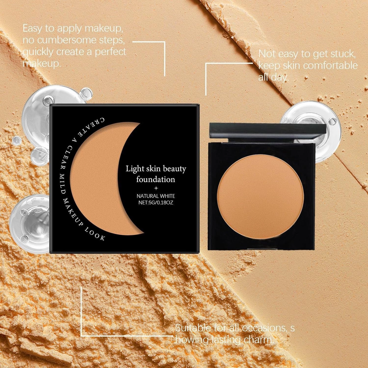 Remainderh Eyes Under Eye Brightener,Conceal & Brighten Dark Circles,Waterproof Under Eyes CC Concealer, Long-Lasting Moisturizing (2B)