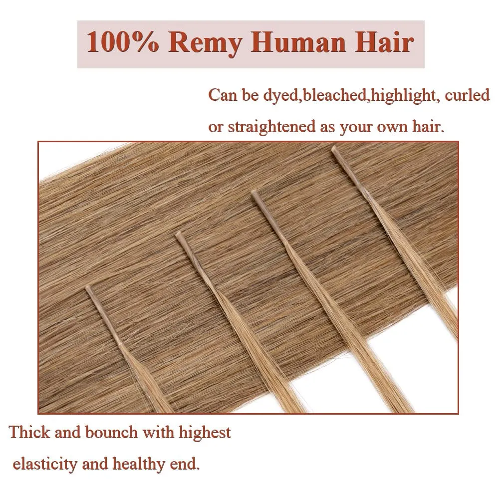 Rich Choices I Tip Hair Extensions Human Hair,100 Strands 0.5g/Strands,100% Real Remy Human Hair Extension Pre Bonded Keratin Stick In Hair Extensions Hair Piece For Women 20 Inch #12 Golden Brown