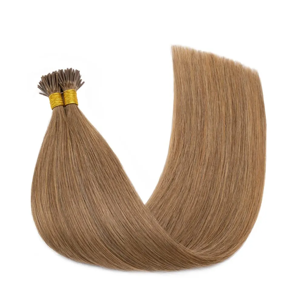 Rich Choices I Tip Hair Extensions Human Hair,100 Strands 0.5g/Strands,100% Real Remy Human Hair Extension Pre Bonded Keratin Stick In Hair Extensions Hair Piece For Women 20 Inch #12 Golden Brown