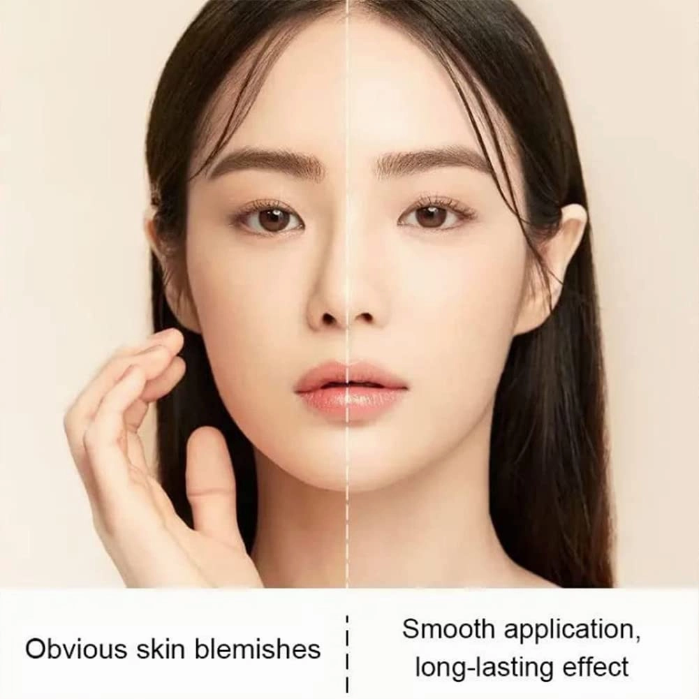 RJDJ Mzv Air Cushion Bb Cream Waterproof Foundation, Mzv Water Bead Tricolor Latte Concealer Cushion Bb Cream, Long-Lasting Moisturizing Concealer, Natural Makeup Concealer for Women (21# 23#)