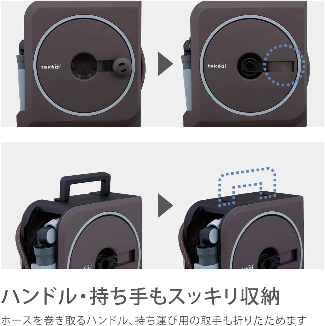 RM1110BR Hose Reel NANO NEXT 32.8 ft (10 m) (BR), Brown, Fashionable