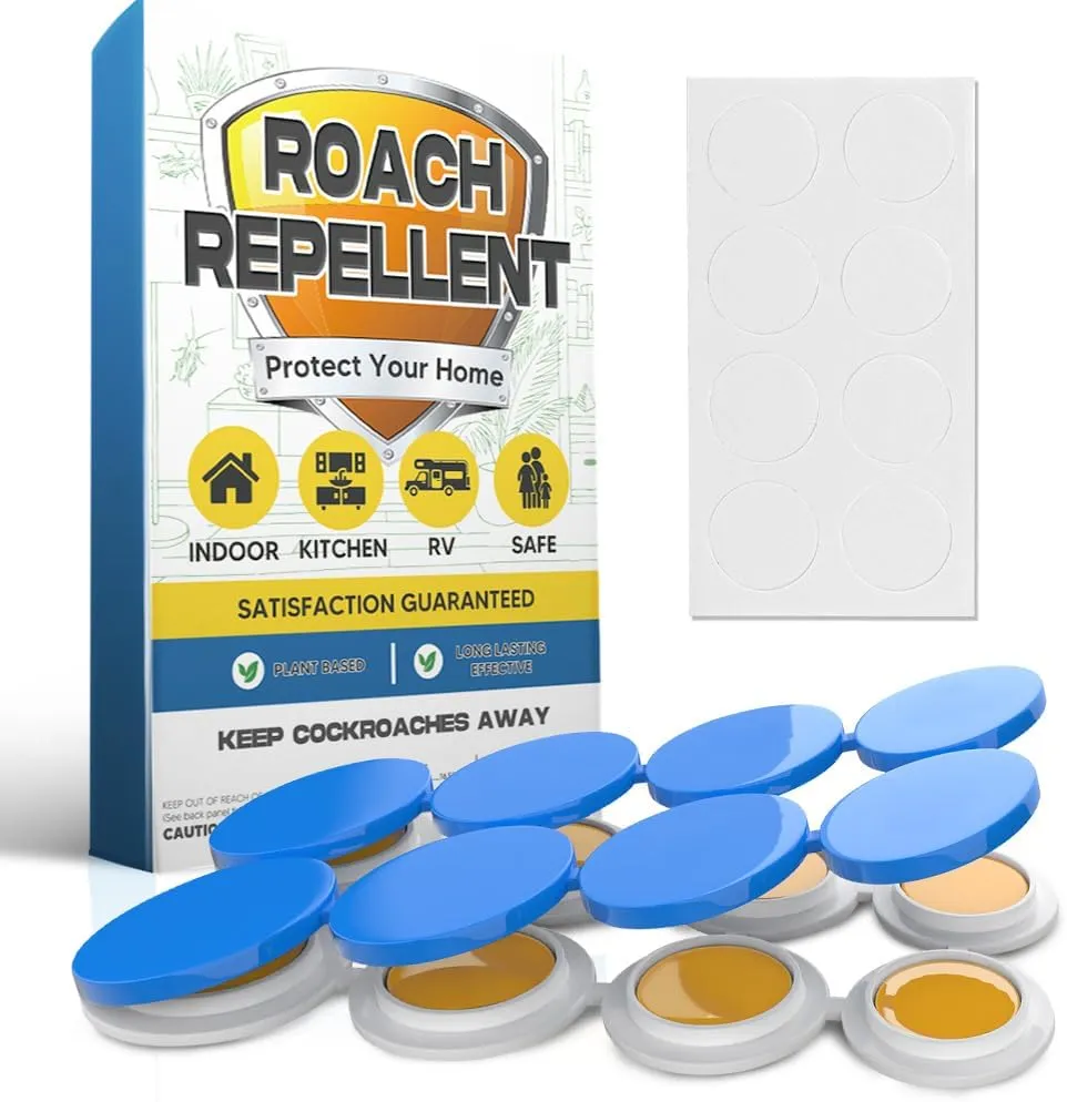 Roach Repellent, Cockroach Repellent Indoor Home, Cockroach Deterrent, Roach Control for House, Keep Roaches Away, Roach Repeller Outdoor, Effective Roaches Repellant for Car-8 Count