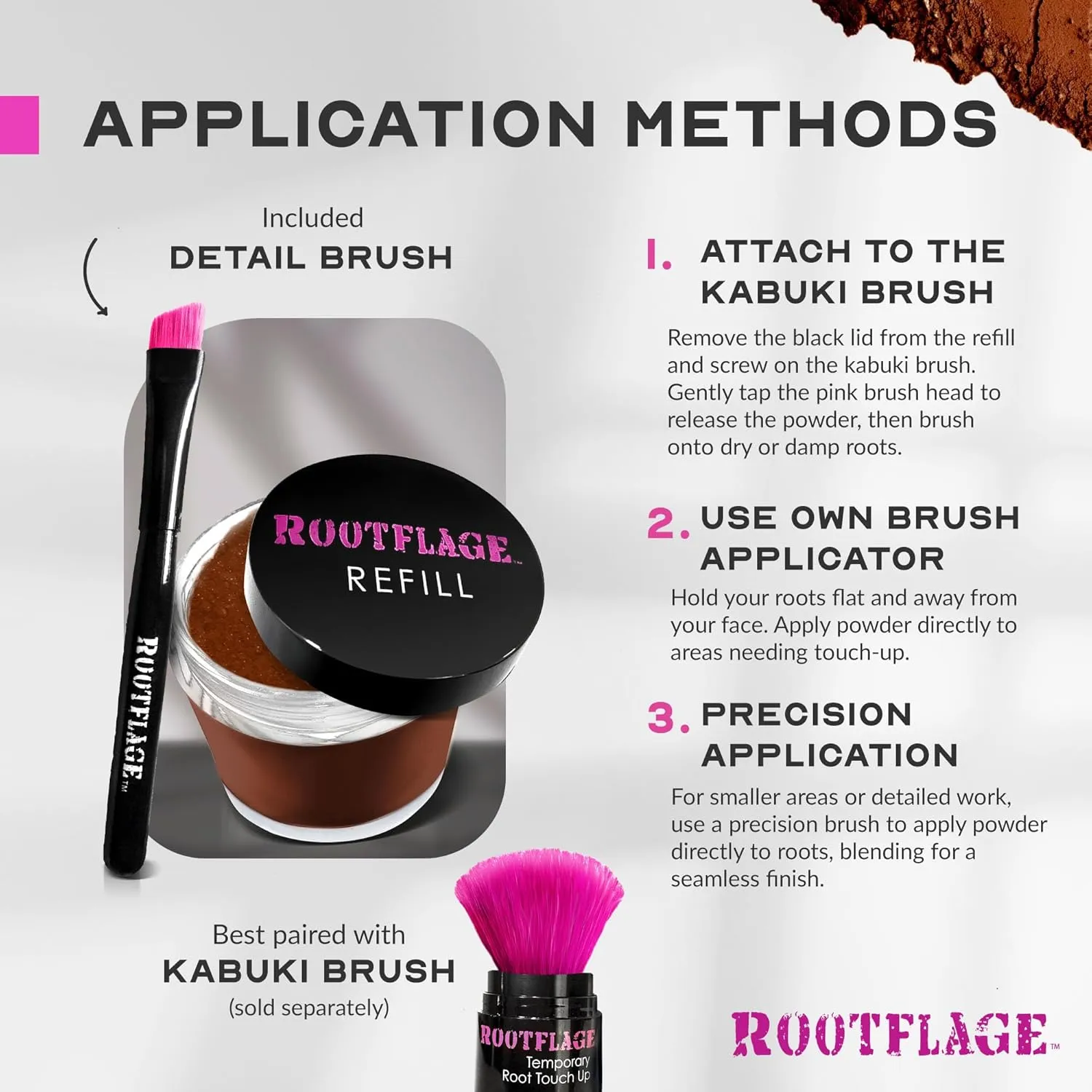 Root Touch Up Hair Color - Temporary Thinning Hair Concealer with Brush, .31 oz (Dark Copper Red)