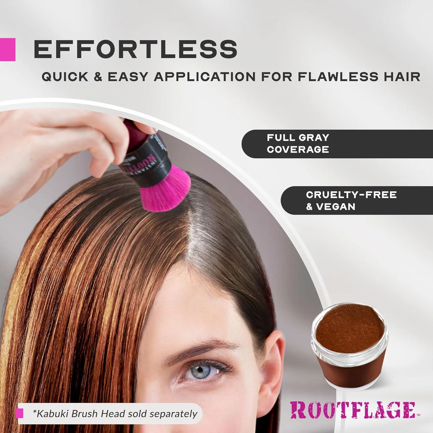 Root Touch Up Hair Color - Temporary Thinning Hair Concealer with Brush, .31 oz (Dark Copper Red)