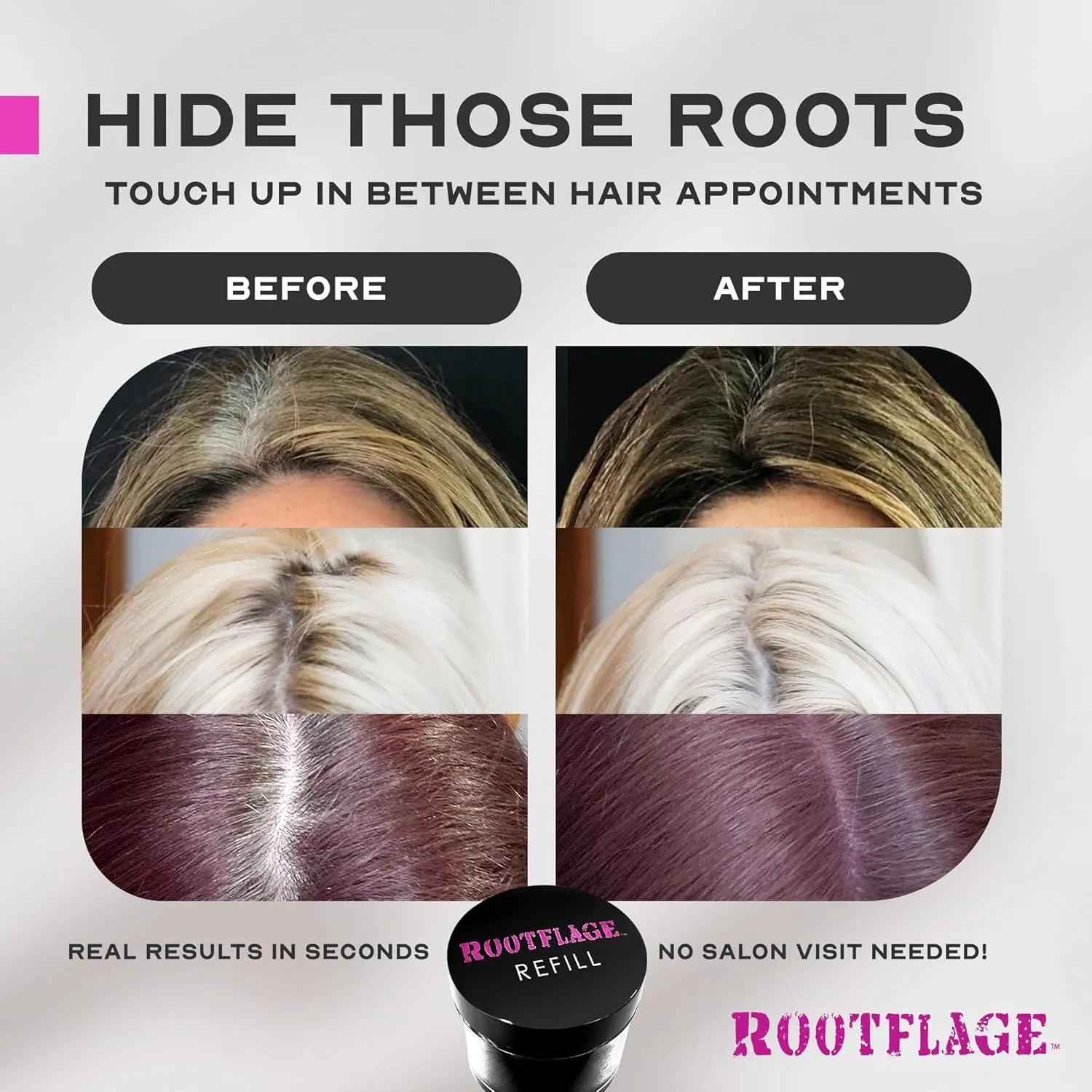 Root Touch Up Hair Color - Temporary Thinning Hair Concealer with Brush, .31 oz (Dark Copper Red)