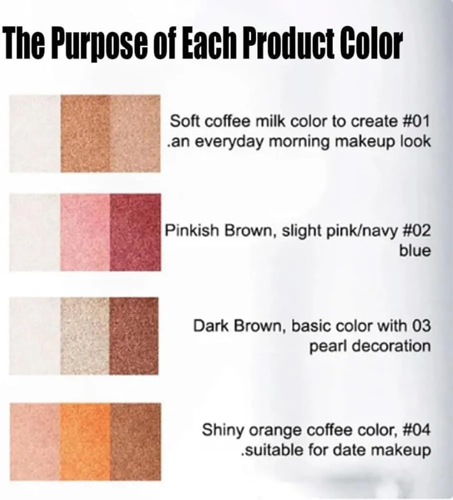 Roseionly Waterproof Gradient Shimmer Eye-Shadow Stick, Three-Color Glitter Gradient Eyeshadow Stick, Waterproof & Long-Lasting Eye Shadow Pencil(Brown)