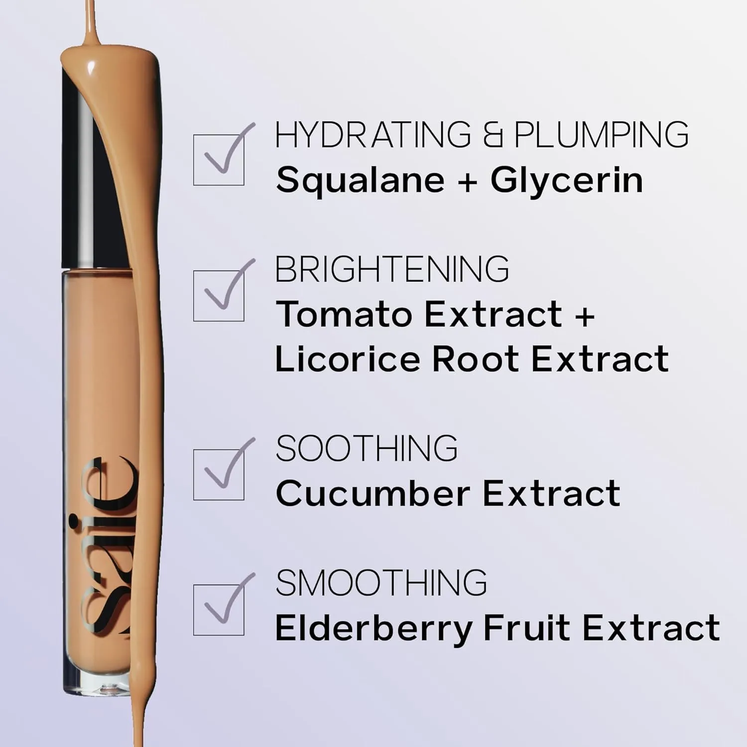 Saie Hydrabeam Under Eye Brightener - Sheer   Hydrating Eye Brightener with Cucumber Extract - Instantly Illuminates Skin for a Radiant Finish - Shade 1 (0.2 oz)