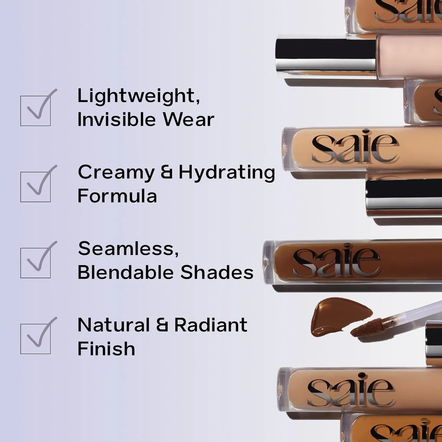 Saie Hydrabeam Under Eye Brightener - Sheer   Hydrating Eye Brightener with Cucumber Extract - Instantly Illuminates Skin for a Radiant Finish - Shade 1 (0.2 oz)