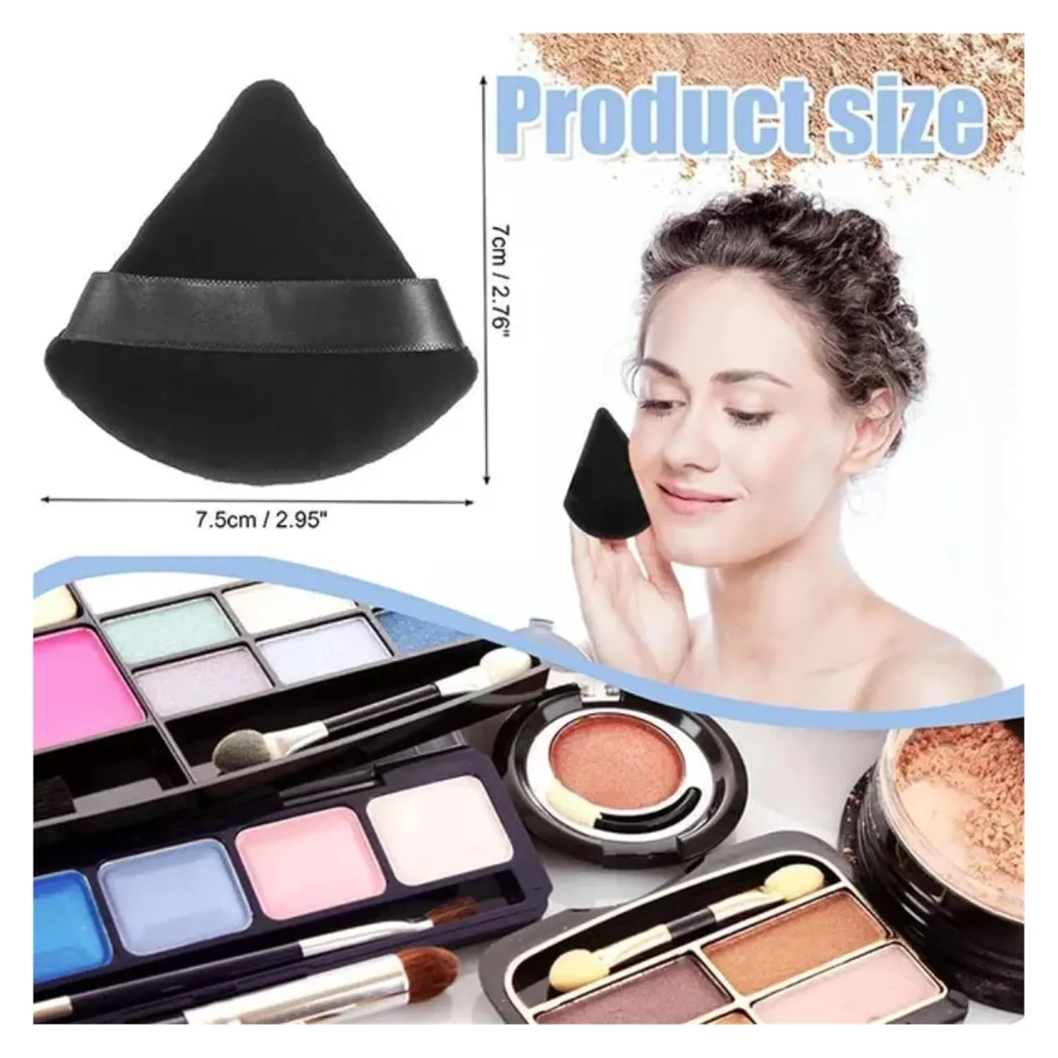 SBTRKT 10Pcs Triangle Powder Puff Mini Face Makeup Sponge Cosmetics Soft Cotton Face Powder Puff Washable Velvet Makeup Puff Tools (Color : Purple)